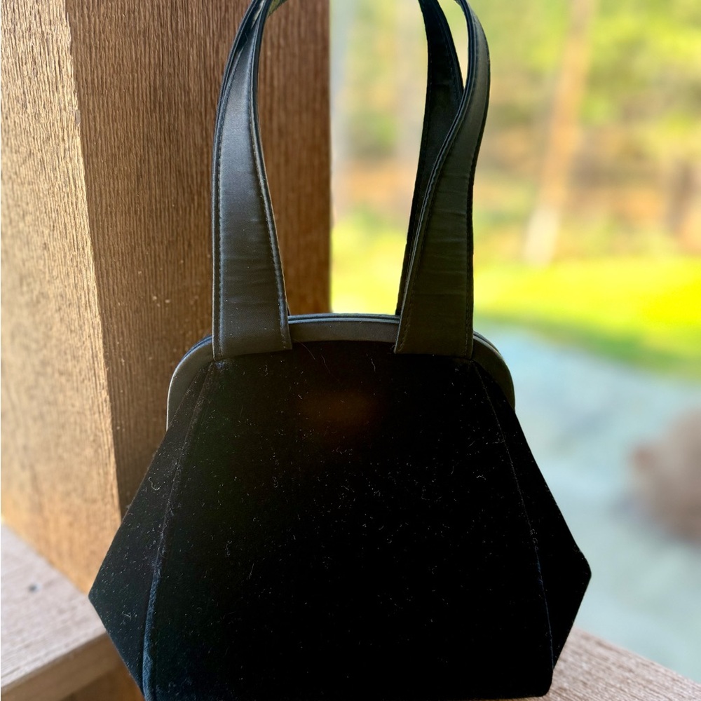 Elegant Black Velvet Women's Handbag